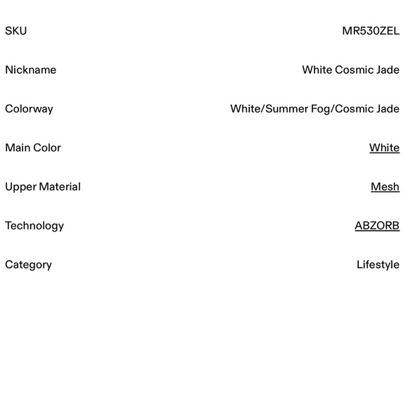 New Balance 530 in Sea Salt Cosmic Jade 2023 MR530ZO - Picture 12 of 12